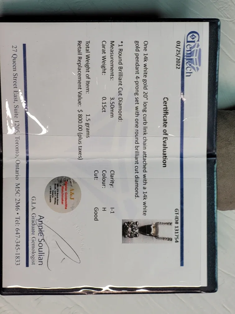 White Gold Diamond Pendant Necklace image indicator(5)