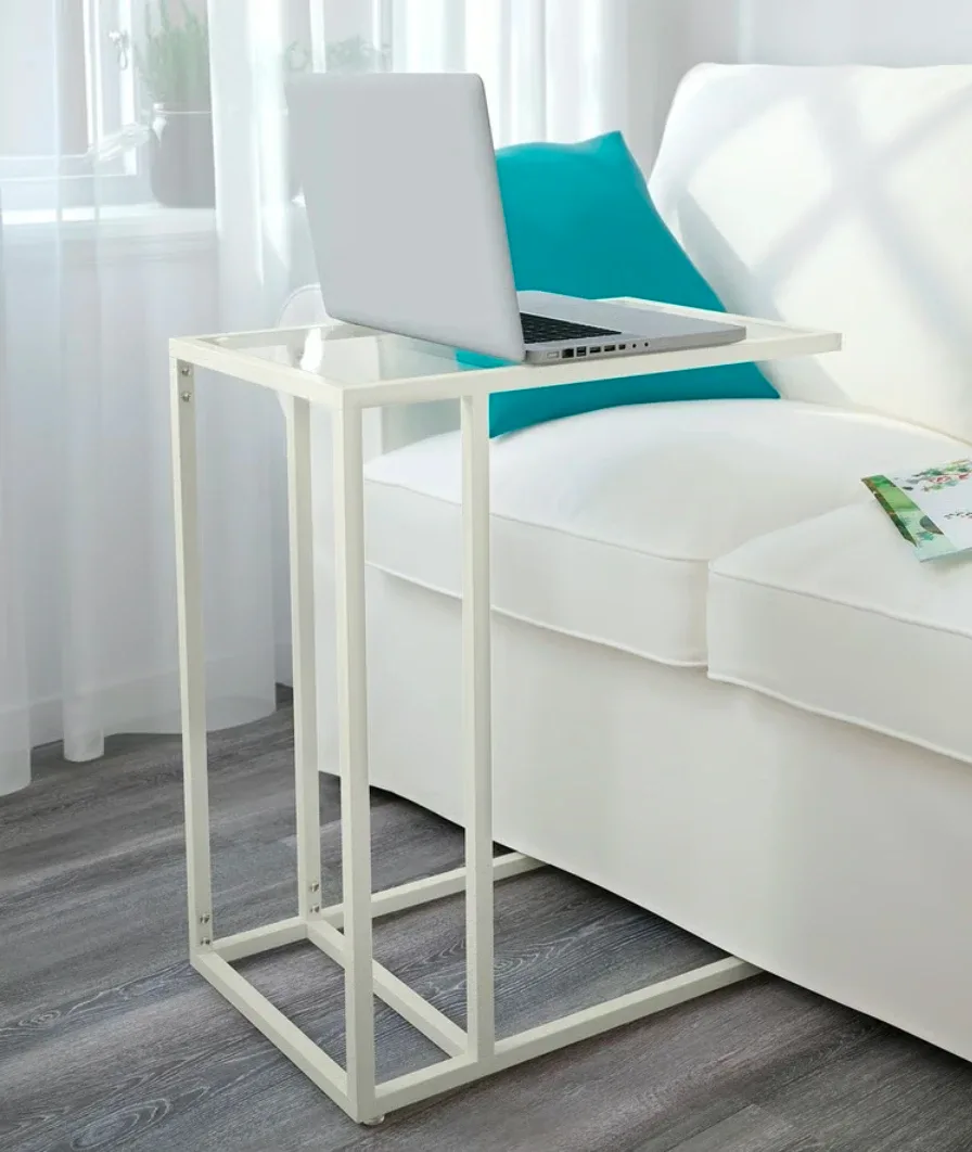 IKEA VITTSJÖ Laptop Stand, White/Glass
