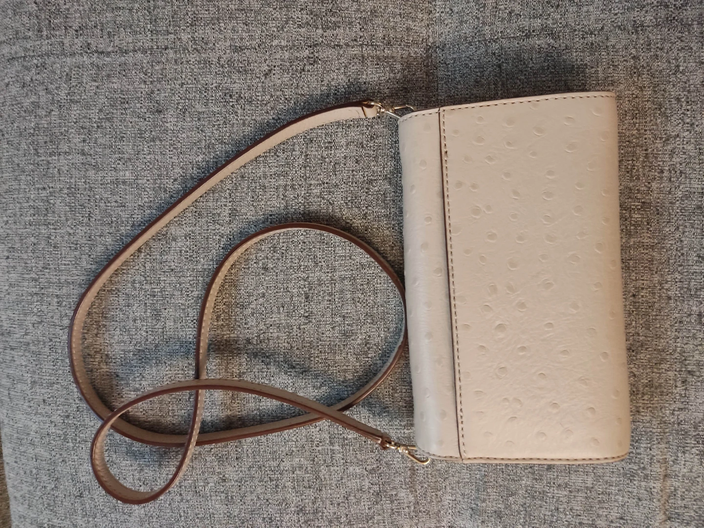 Kate Spade Beige Ostrich Small Flap Crossbody - photo 2