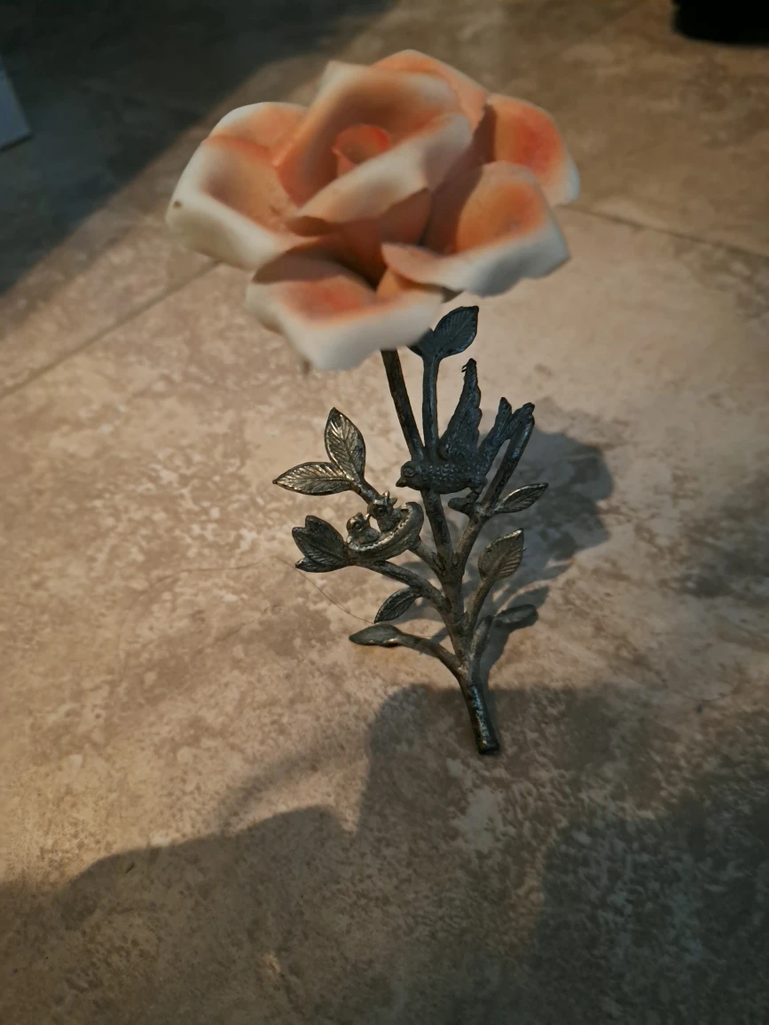 Lovely Ceramic Rose Flower Figurine