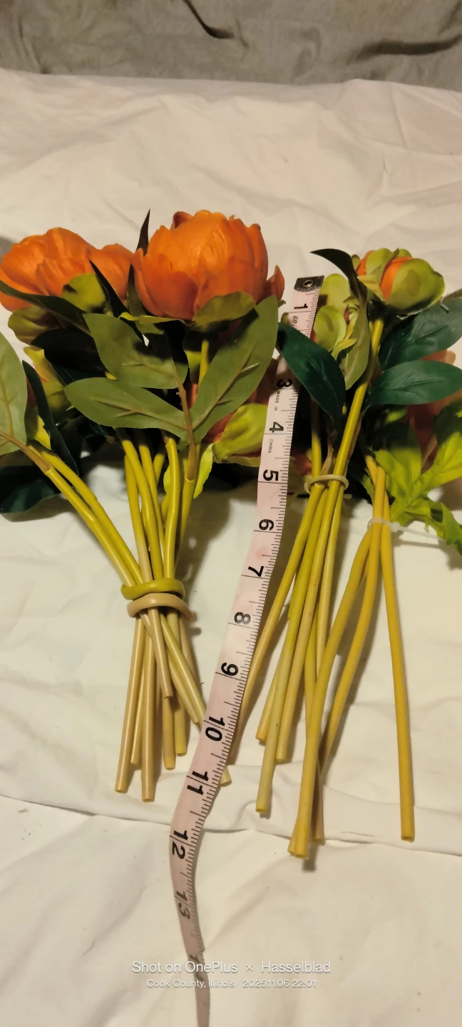 Orange Artificial Peony - photo 2