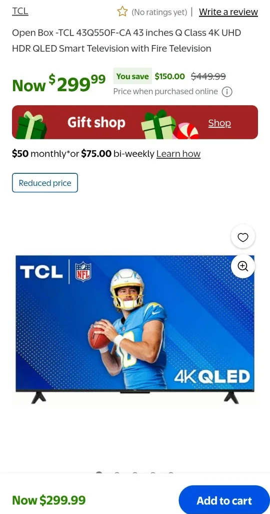 Black Friday (2023) QLED TV SALE TCL 43" Q550F 4K UHD HDR QLED