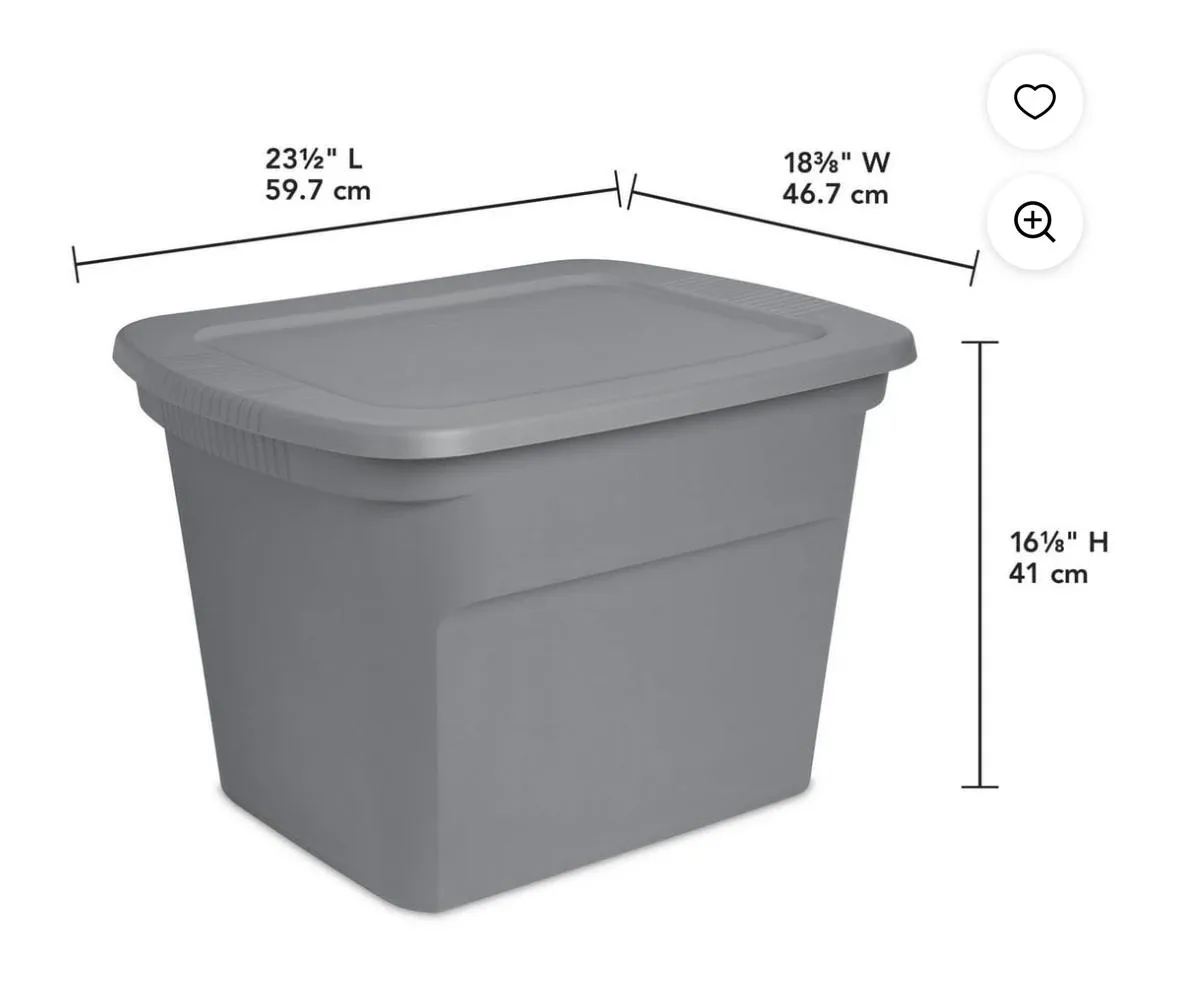 Both for $10; 2 Sterilite storage bins with lids image indicator(3)