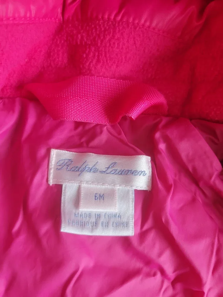 Ralph Lauren Pink Puffer Jacket - Size 6M image indicator(2)