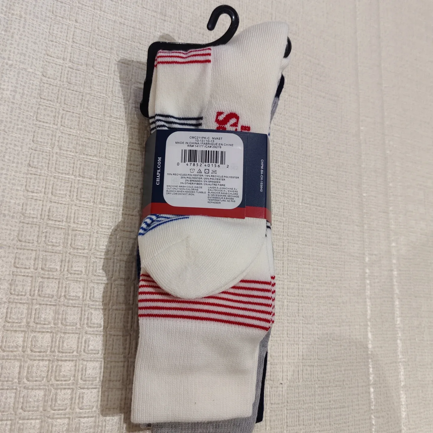 New Chaps 3-Pair Socks, Size 10-13 thumbnail