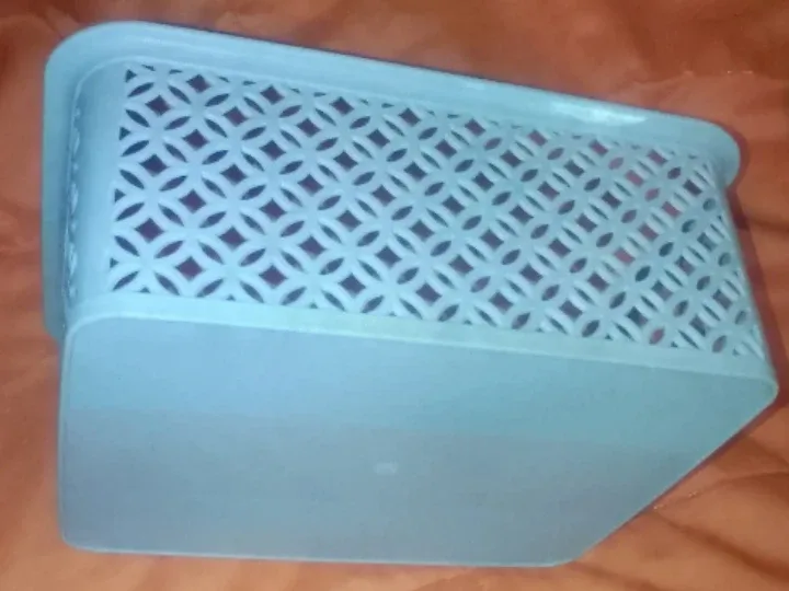 Gray Plastic Storage Basket image indicator(2)