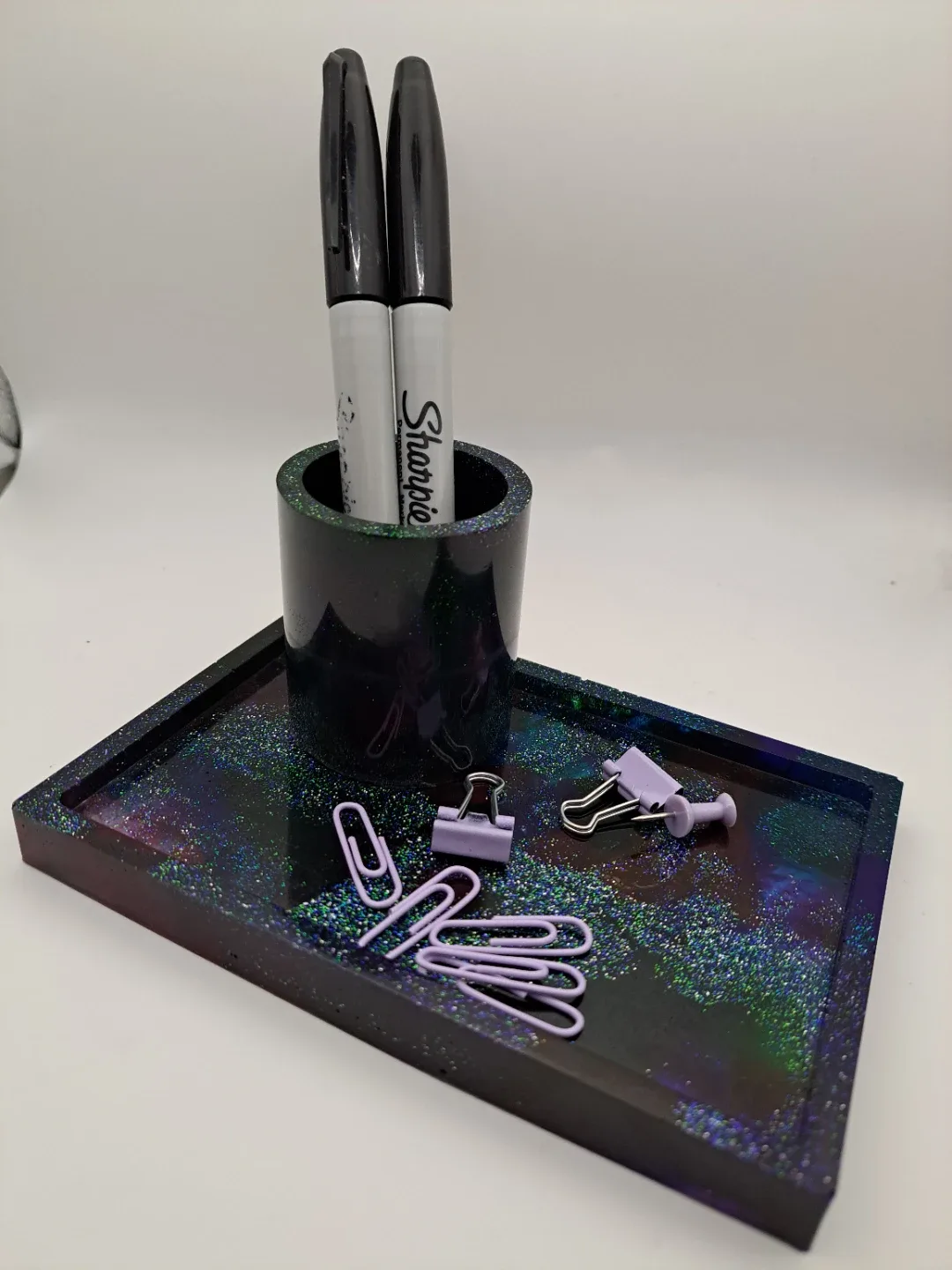 Handmade Resin Desk Organizer Set