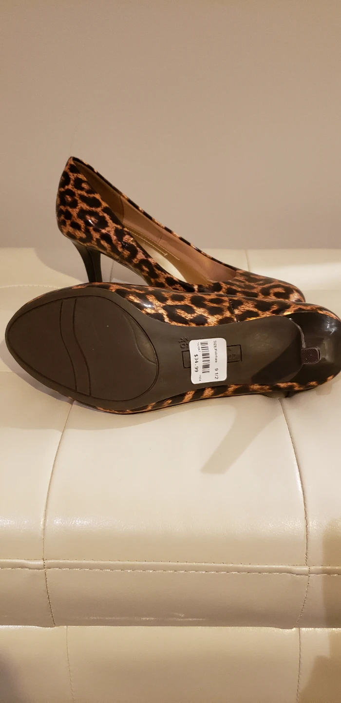 Simply Plus Leopard Print Heels - Size 9.5