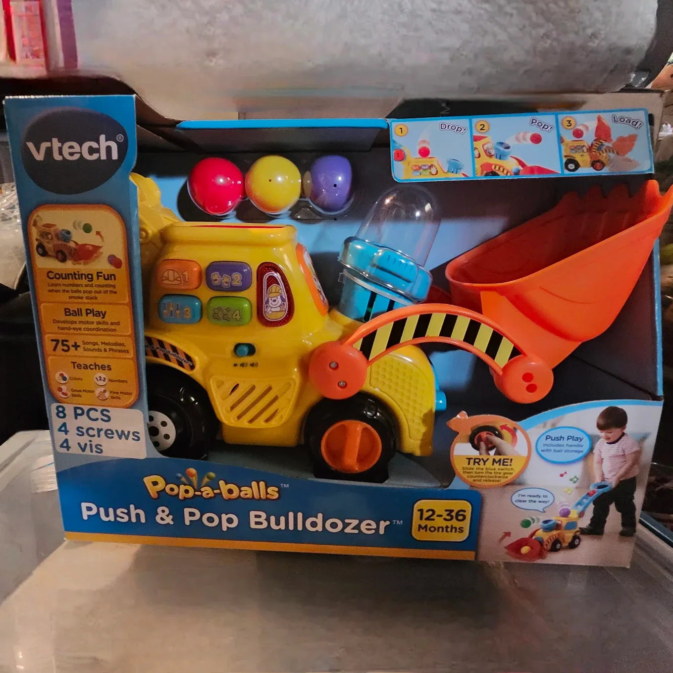 VTech Pop-a-Balls Push & Pop Bulldozer Toy - New image indicator(2)