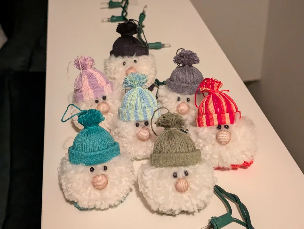 yarn Christmas gnomes, ornaments handmade image indicator(8)