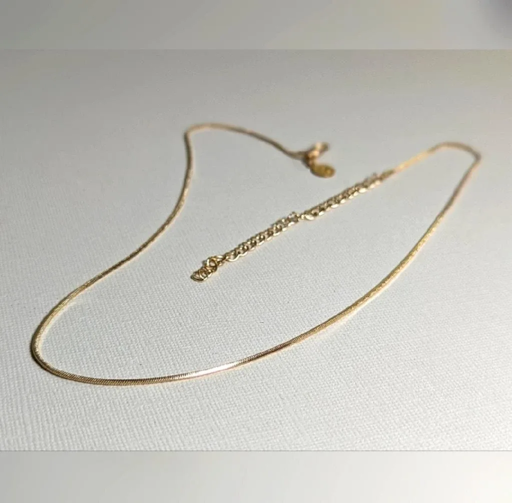 ✨️ Sleek Vintage 14k Gold Plated Snake Chain Necklace image indicator(2)