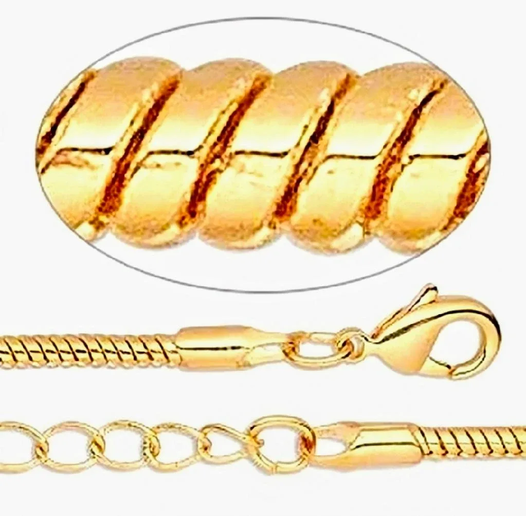 ✨️ Sleek Vintage 14k Gold Plated Snake Chain Necklace image indicator(4)