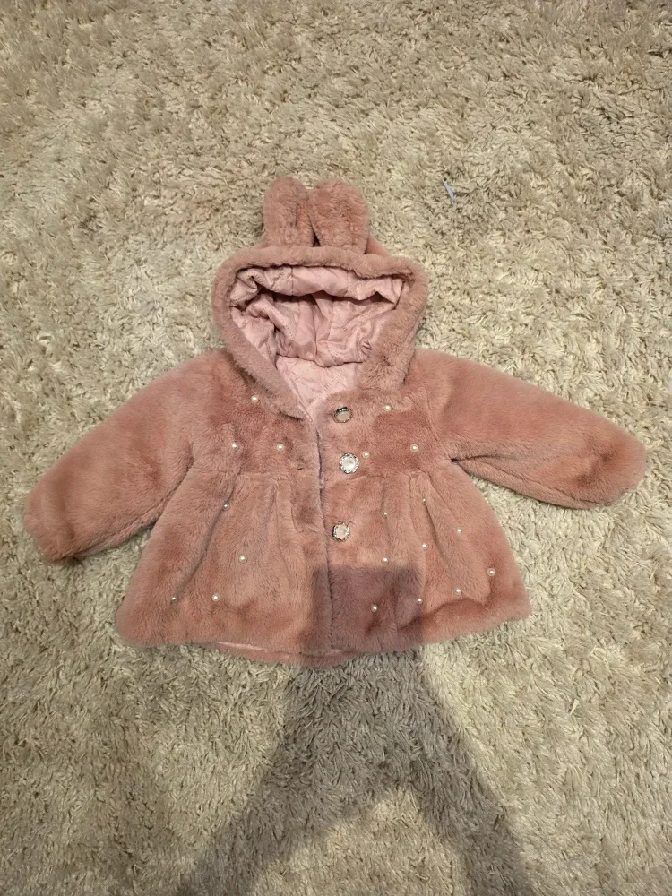 Adorable Pink Faux Fur Baby Coat