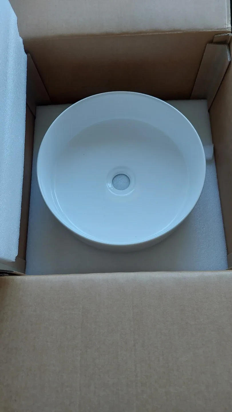 White Ceramic Vessel Sink - 16 inch image indicator(3)