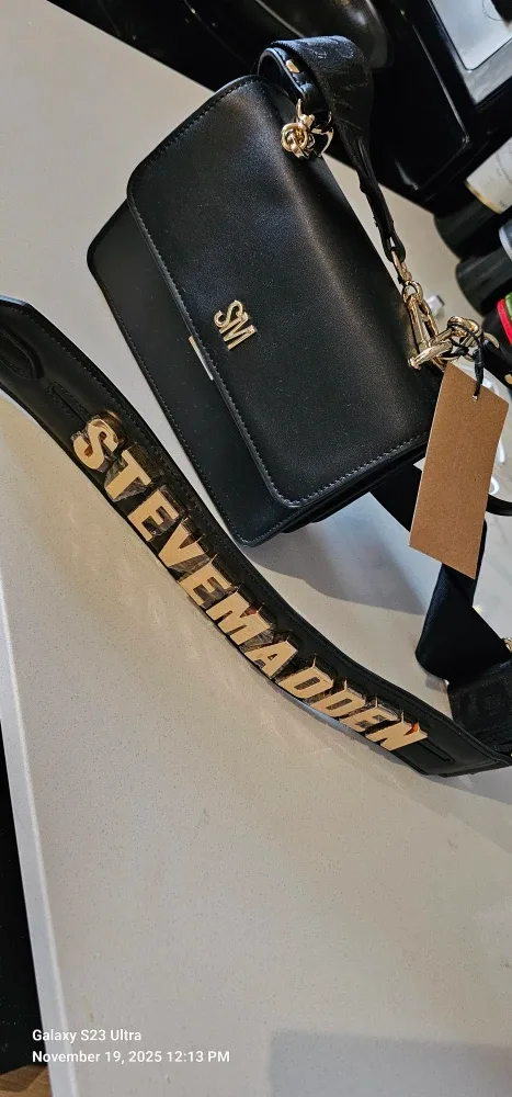 Steve Madden BZEN Black/Gold Crossbody Bag