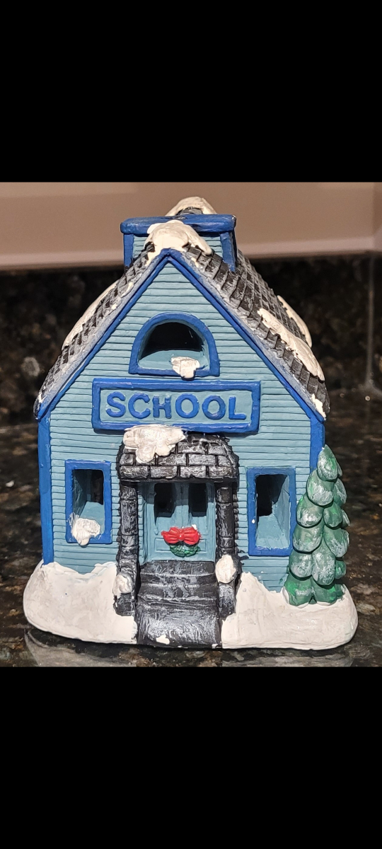 Vintage Schoolhouse Christmas Village Decoration