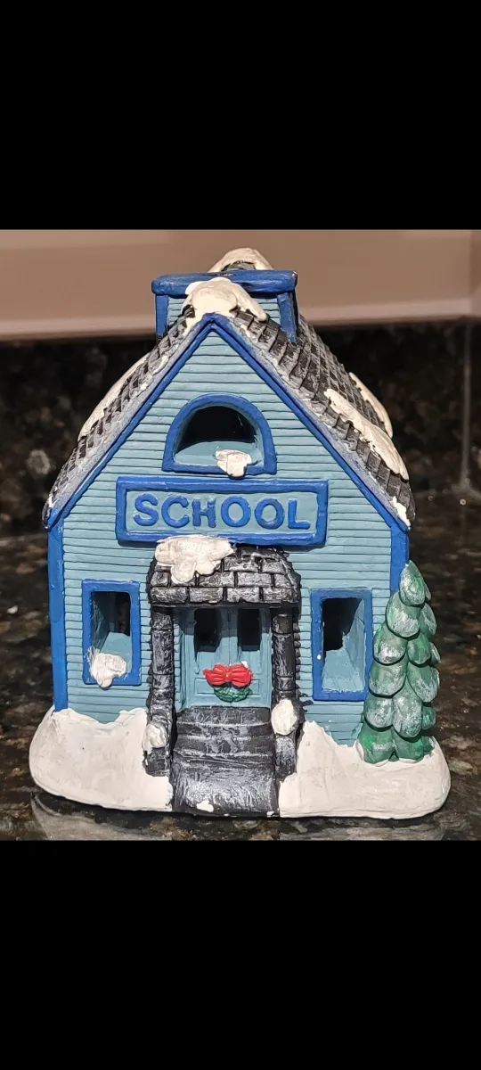 Vintage Schoolhouse Christmas Village Decoration