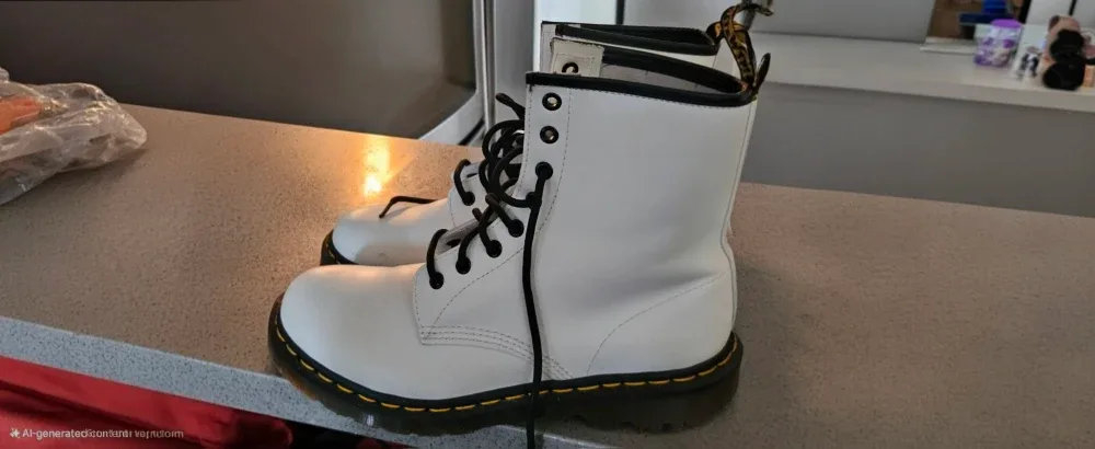 Dr. Martens 1460 White Leather Boots image indicator(3)