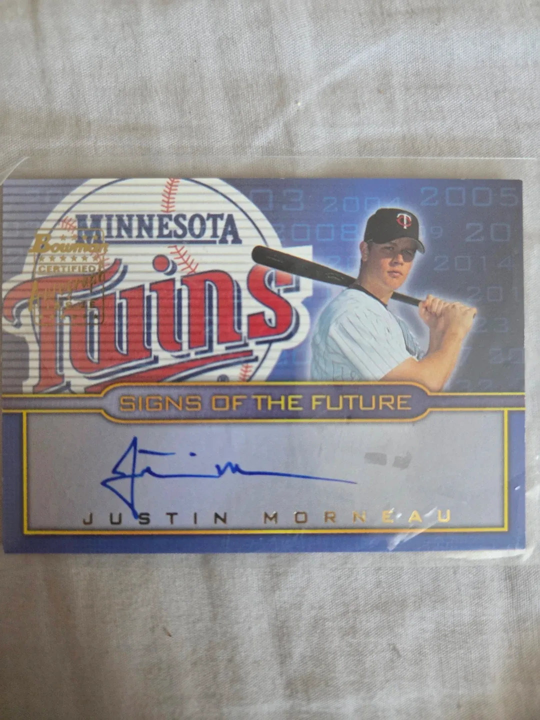 Justin Morneau Autographed Baseball Card