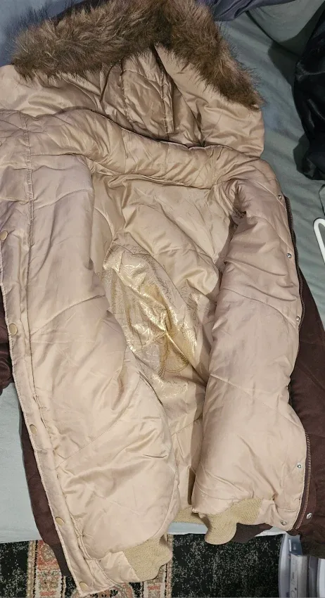 Brown Winter Puffer Jacket with Hood XXL image indicator(3)