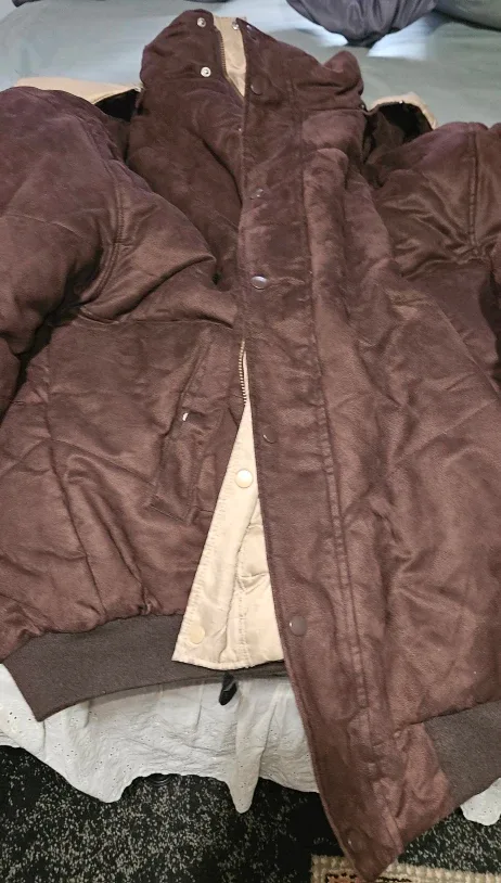 Brown Winter Puffer Jacket with Hood XXL image indicator(4)