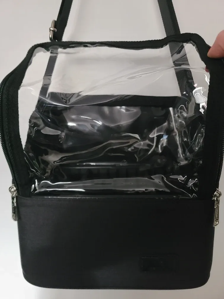 Black Makeup/Cosmetic Bag with Clear Top image indicator(4)