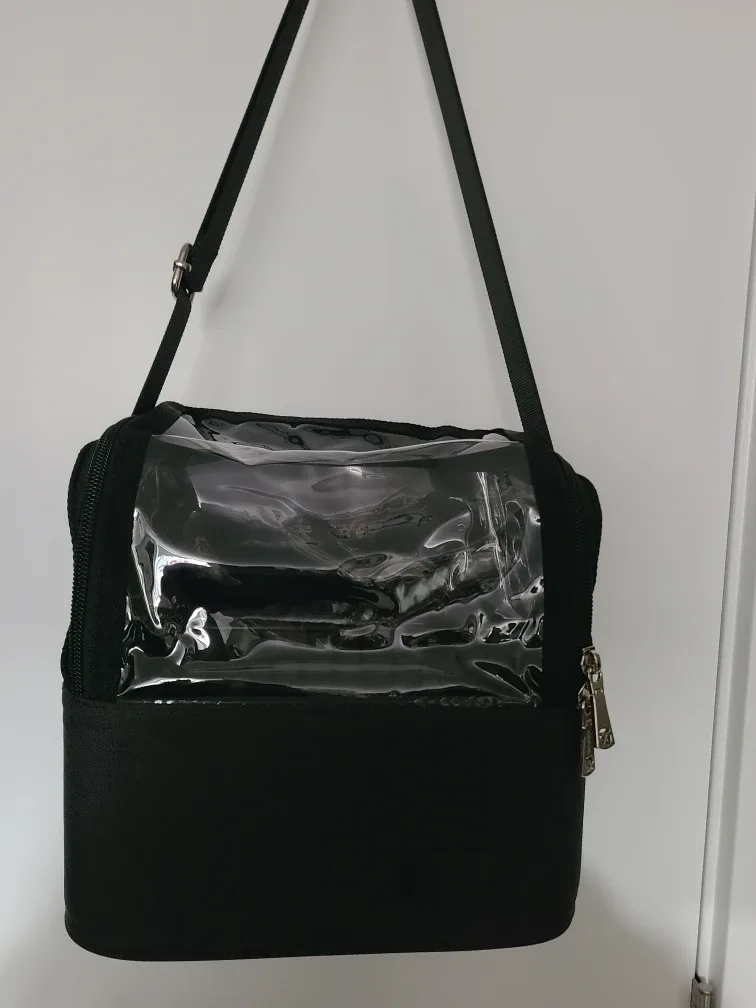 Black Makeup/Cosmetic Bag with Clear Top image indicator(6)