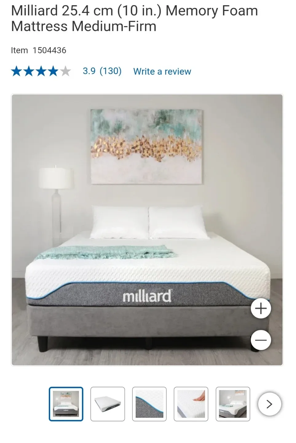 Milliard 25.4 cm (10 in.) Memory Foam Mattress - NEW image indicator(2)