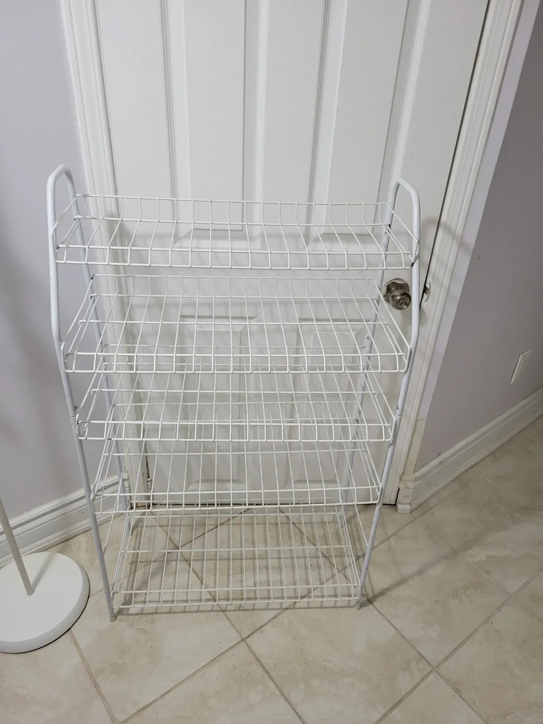 White Metal Wire Shoe Rack thumbnail
