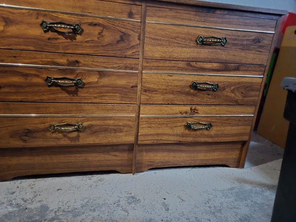 Wood Dresser with Mirror