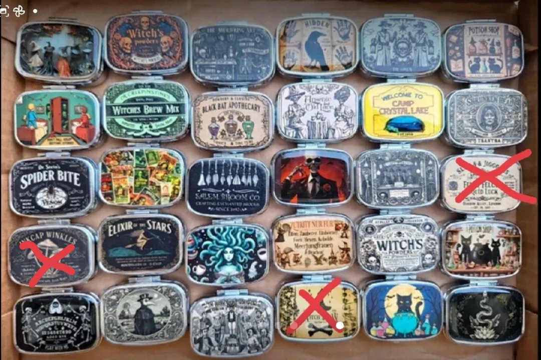 Novelty pill boxes. Spooky!