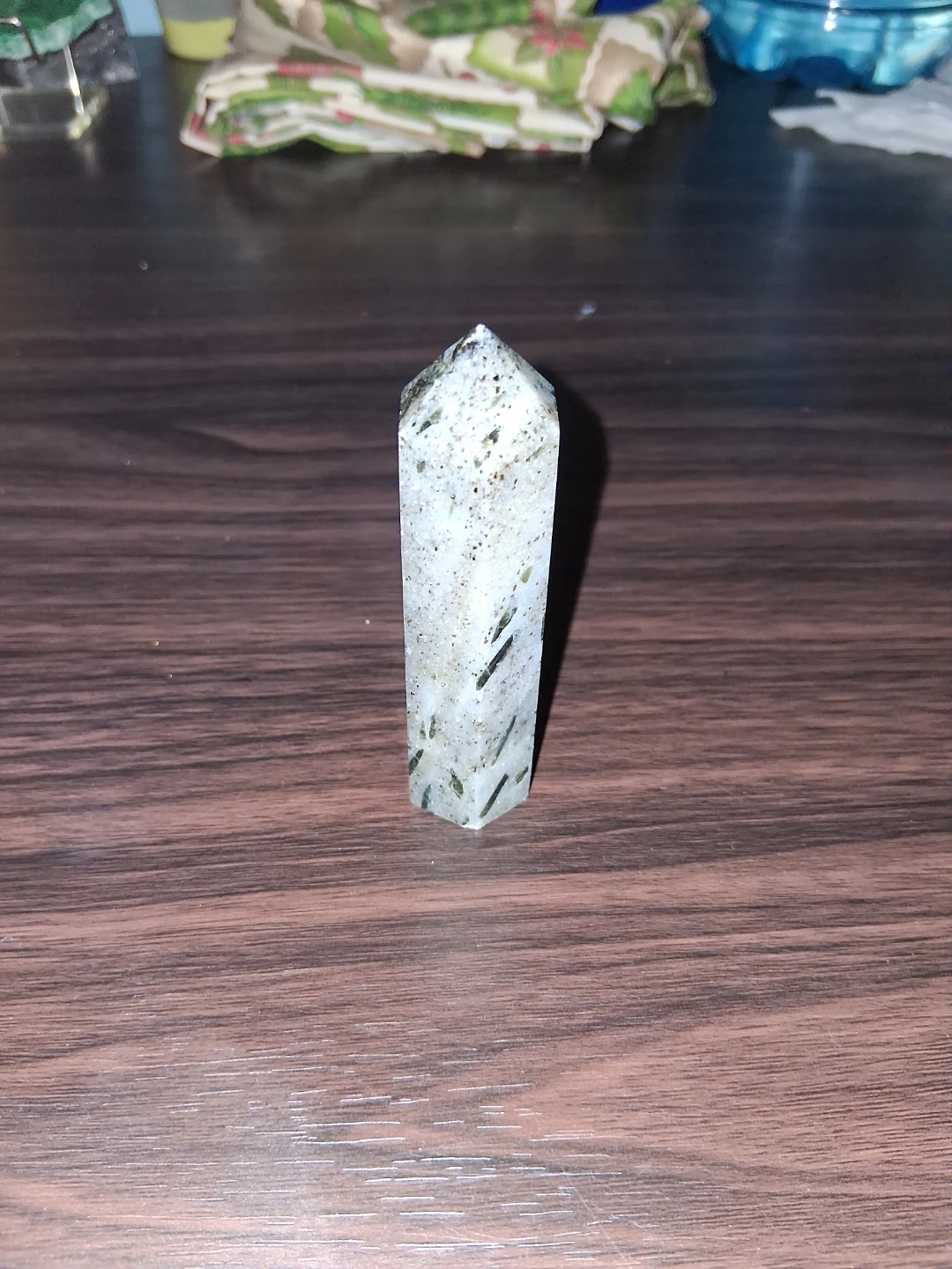 3 1/2 Inches Tall Tourmalated Quartz Point - photo 2