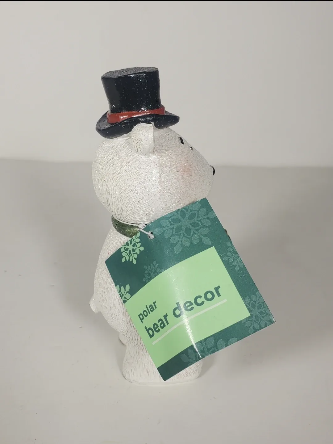 Christmas Glitter Polar Bear Present Holiday Home Decor 6 Inches image indicator(4)