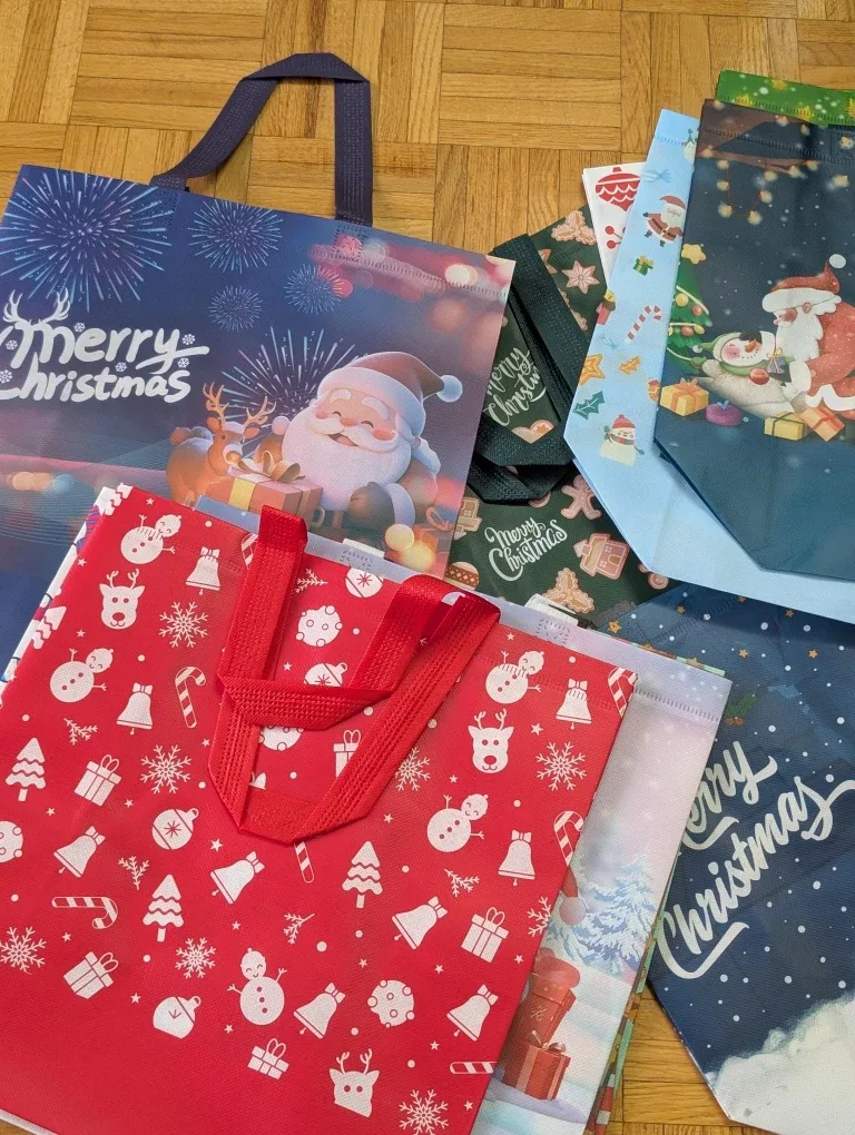 Christmas Reusable Shopping Bags - 16 bags