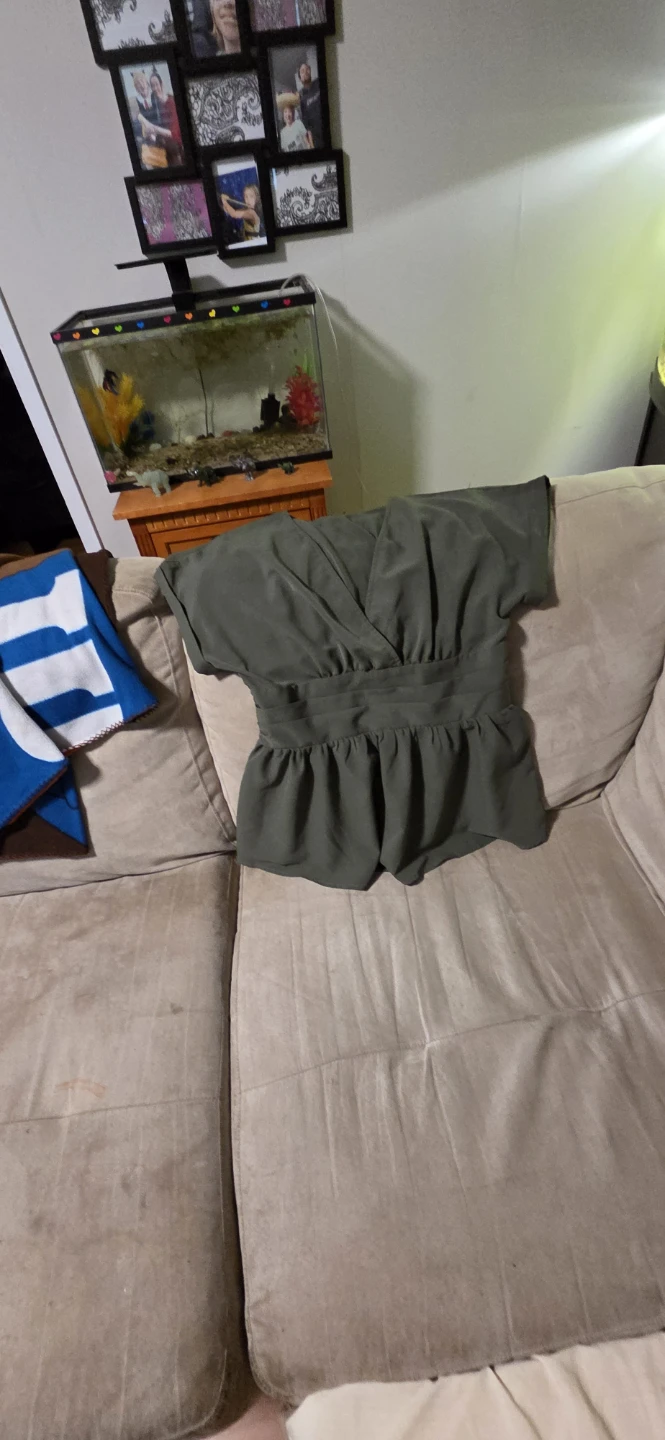 Shein Olive Green Blouse - Size lg - photo 2
