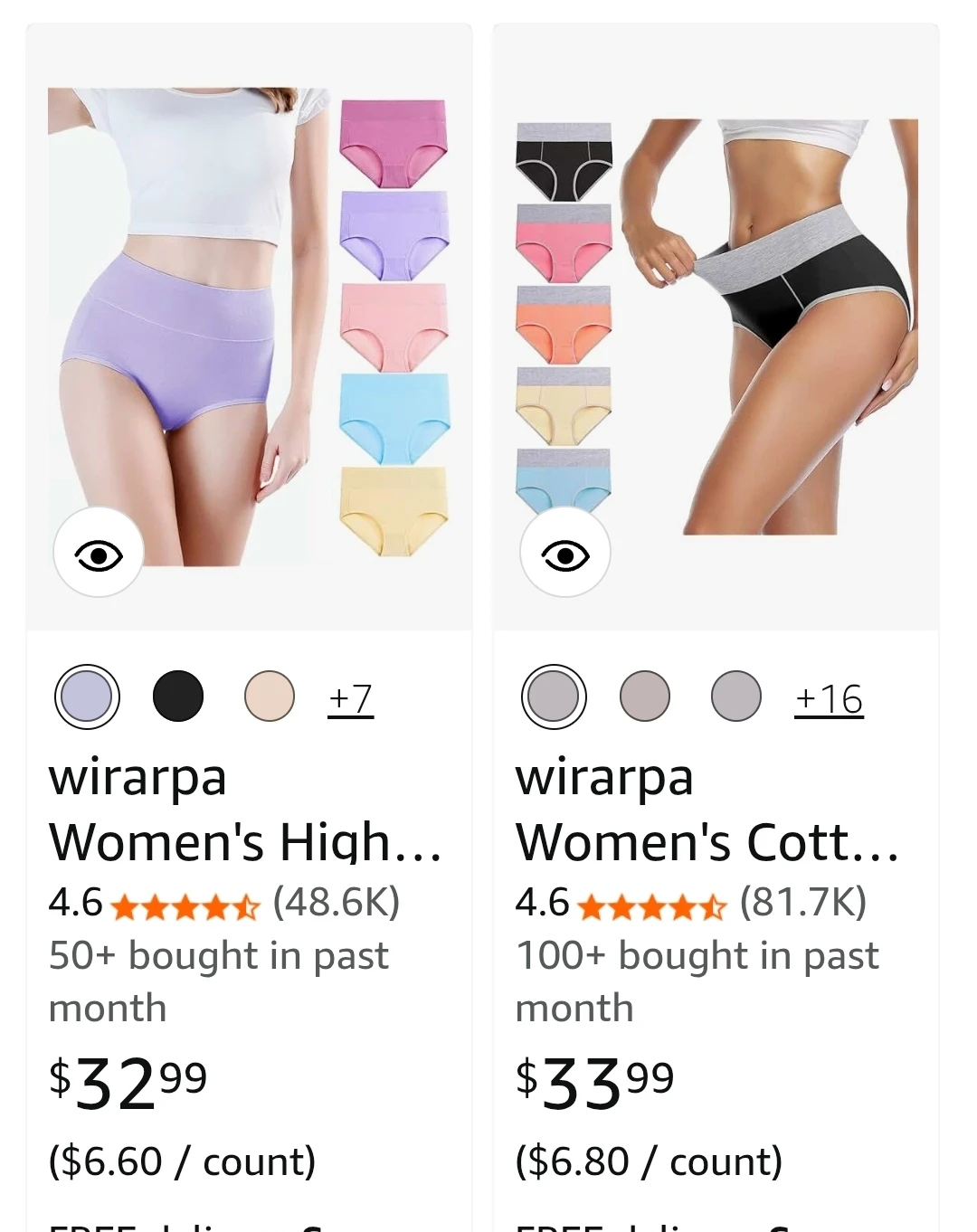 Wirarpa Women's Underwear & Boyshorts -NEW