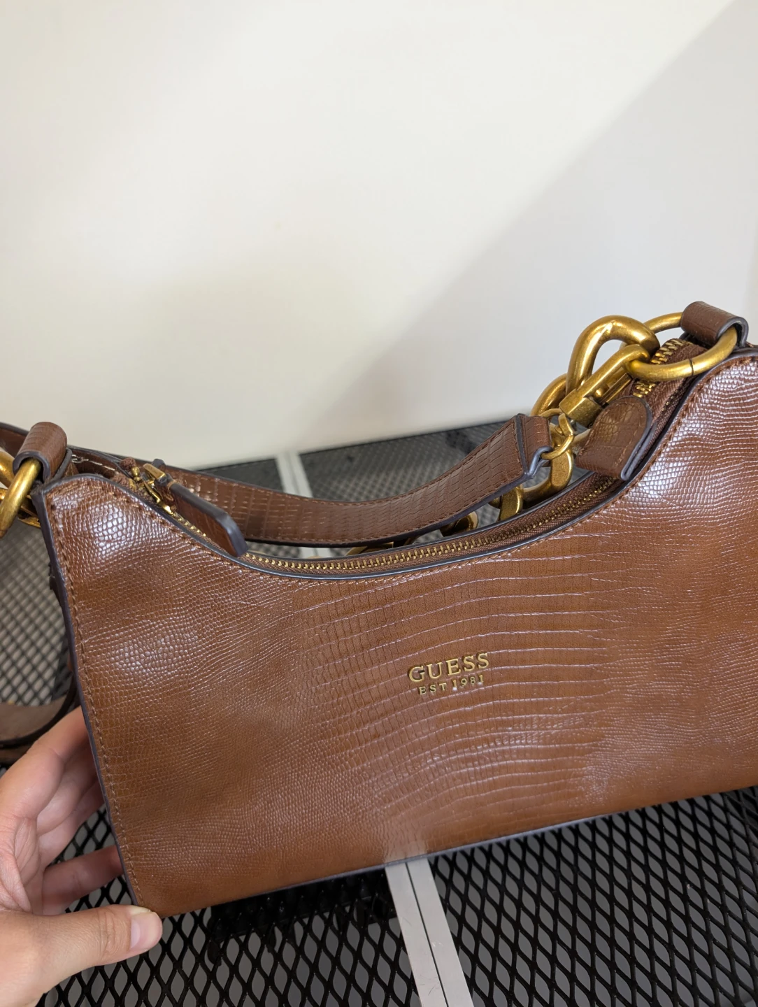 Guess Tullia Croc print hobo bag brown - photo 3