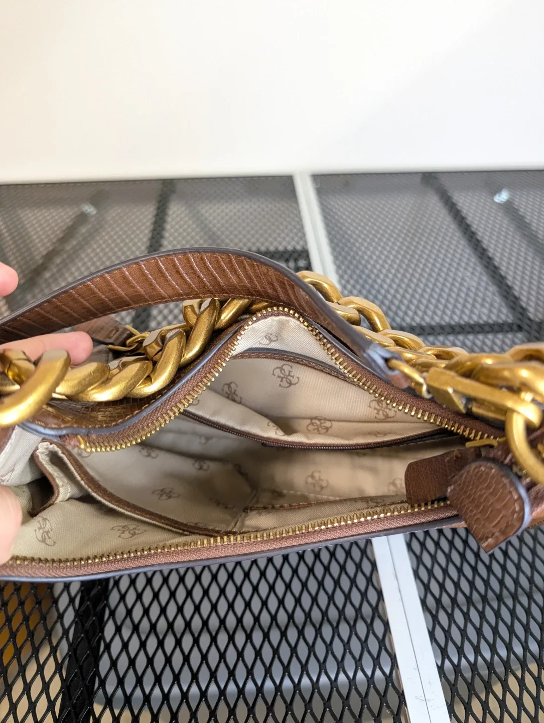 Guess Tullia Croc print hobo bag brown image indicator(5)