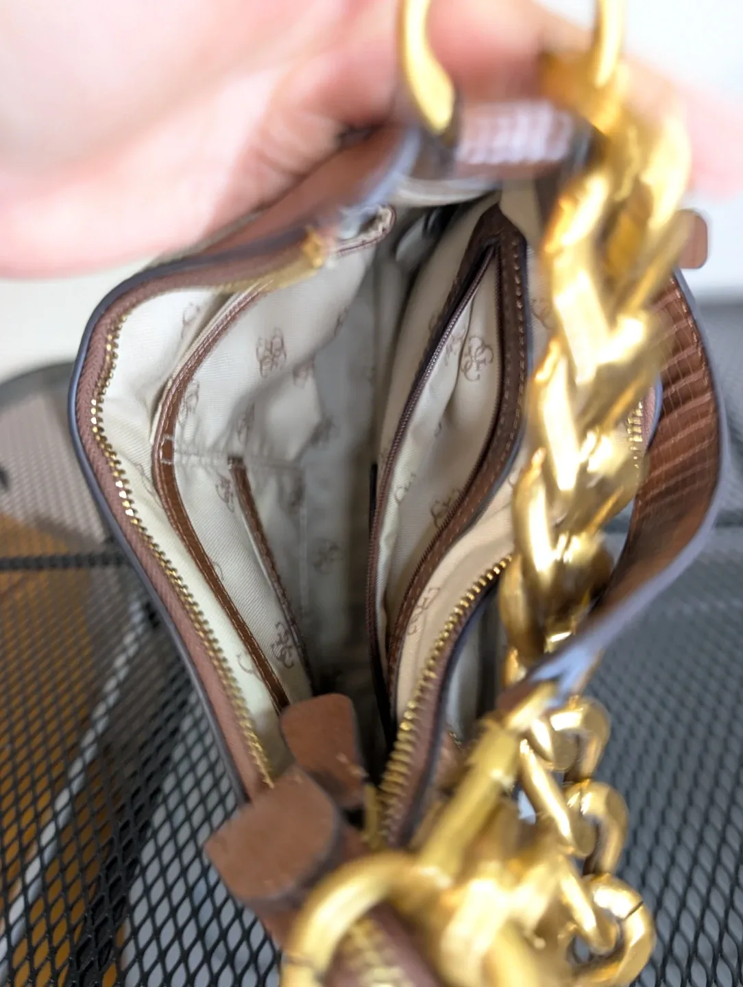 Guess Tullia Croc print hobo bag brown image indicator(6)