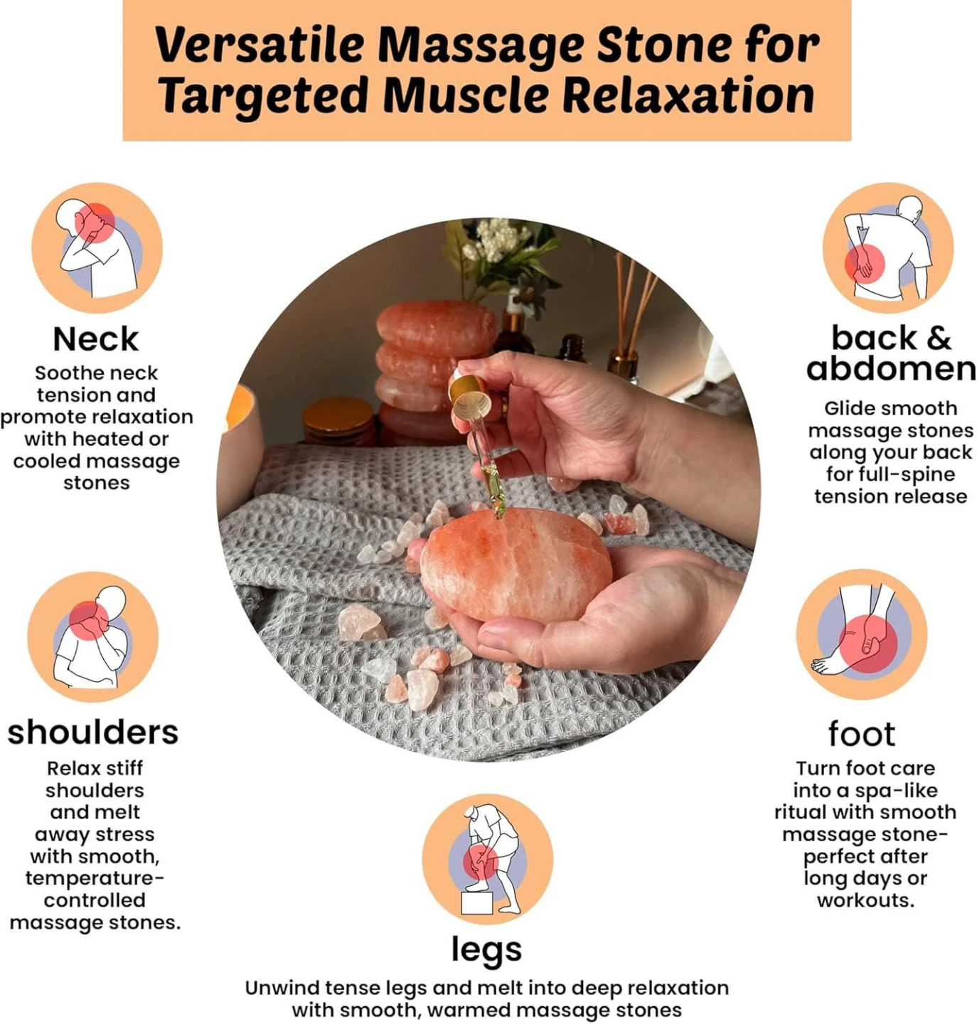 NEW~ Pink Crystal Stone Massage Stones (Hot & Cold) – 6pcs - photo 4