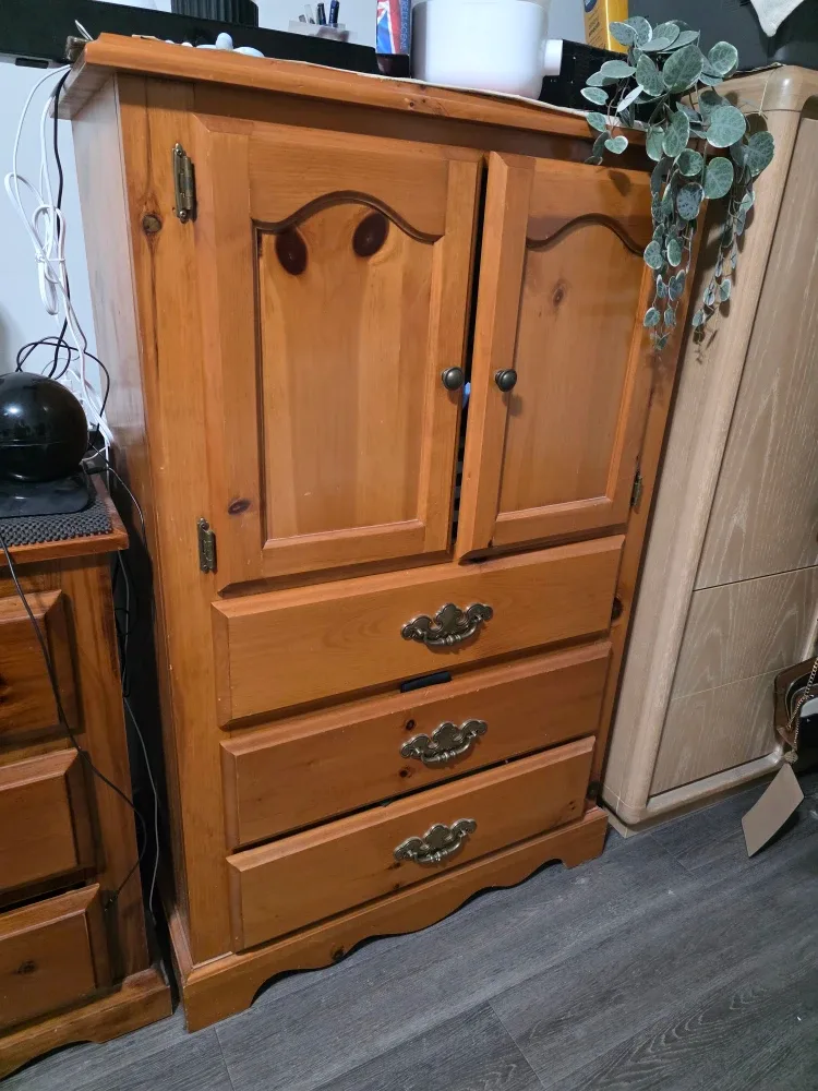 Wooden Armoire with Drawers