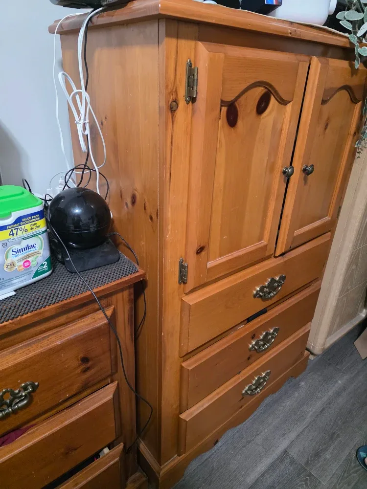 Wooden Armoire with Drawers image indicator(2)