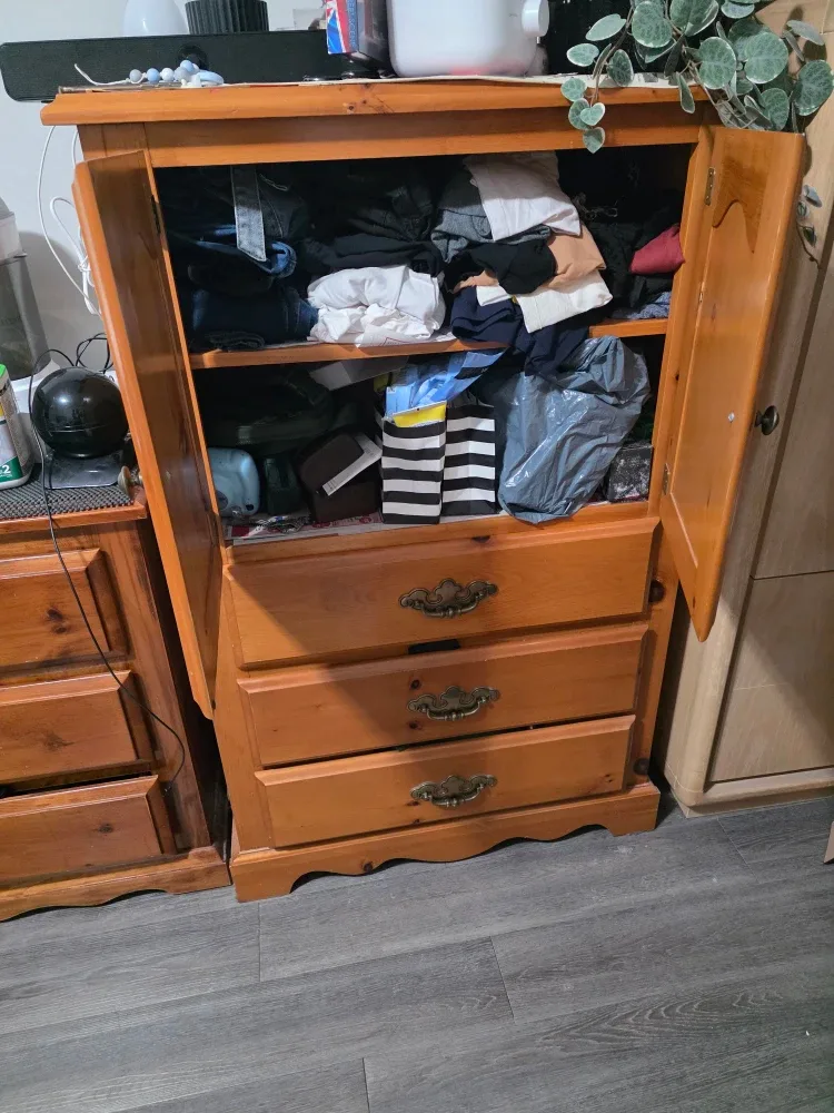 Wooden Armoire with Drawers image indicator(3)