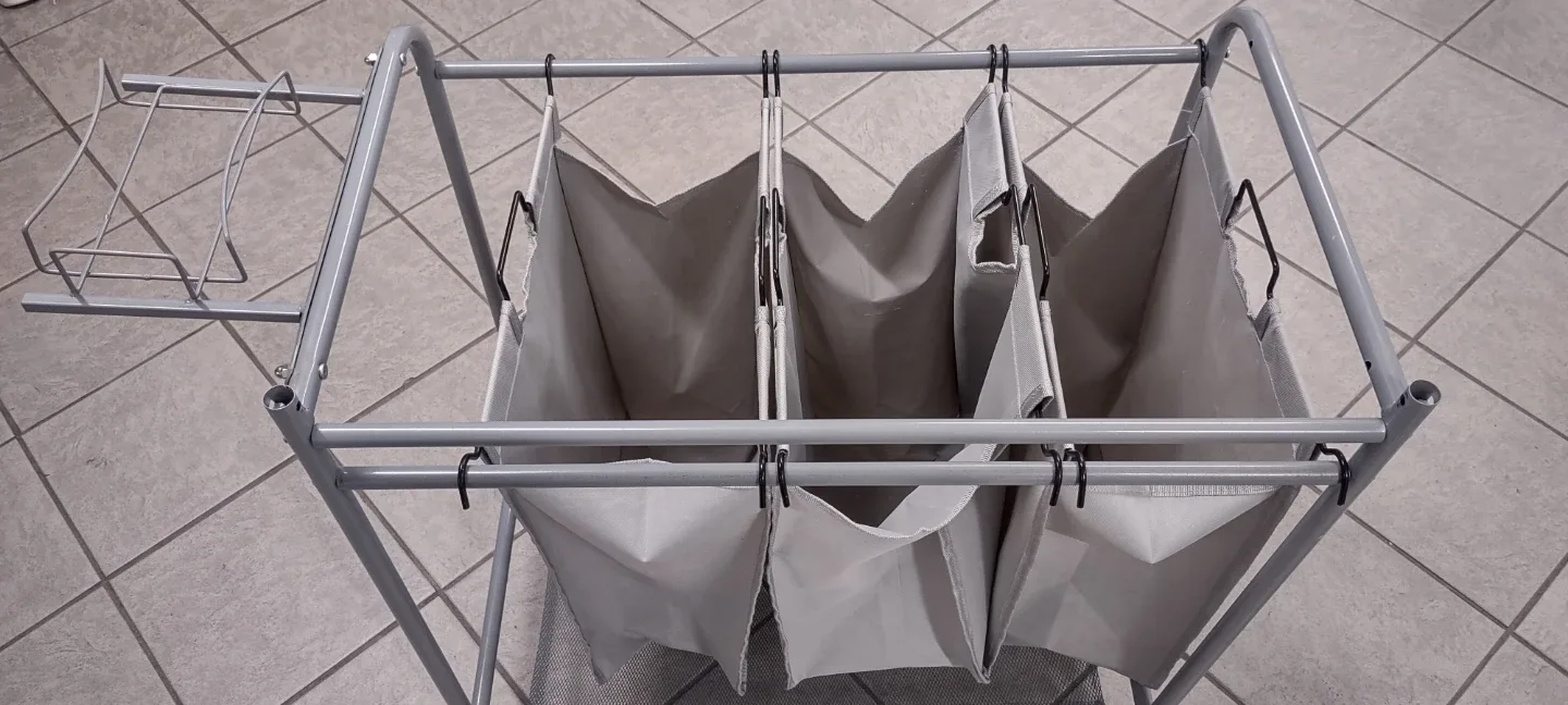 Triple Laundry Sorter Hamper - Grey. image indicator(7)