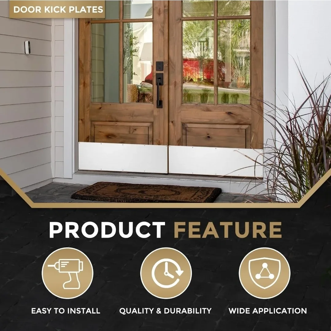 2pcs Door Kick Plate, 6 x 30 Inches, Silver image indicator(2)