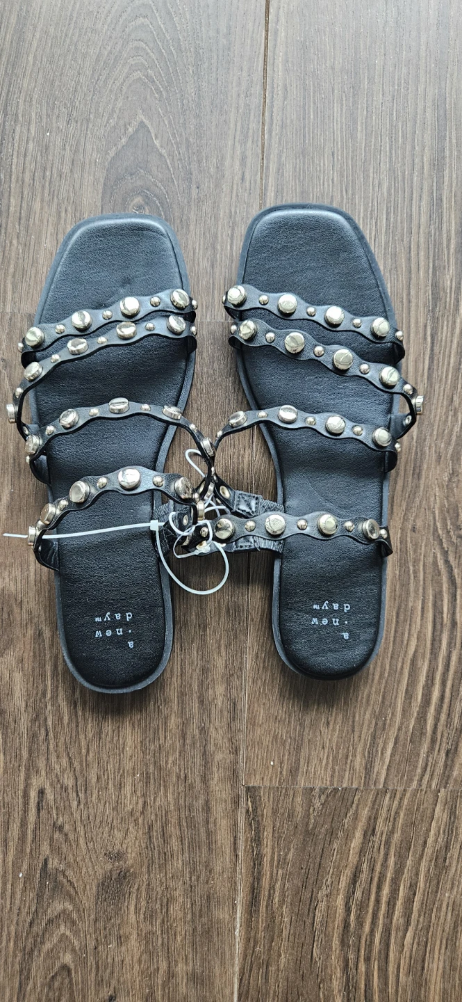 Brand new - A New Day Black Studded Sandals - Size 7 to 7.5 - photo 2
