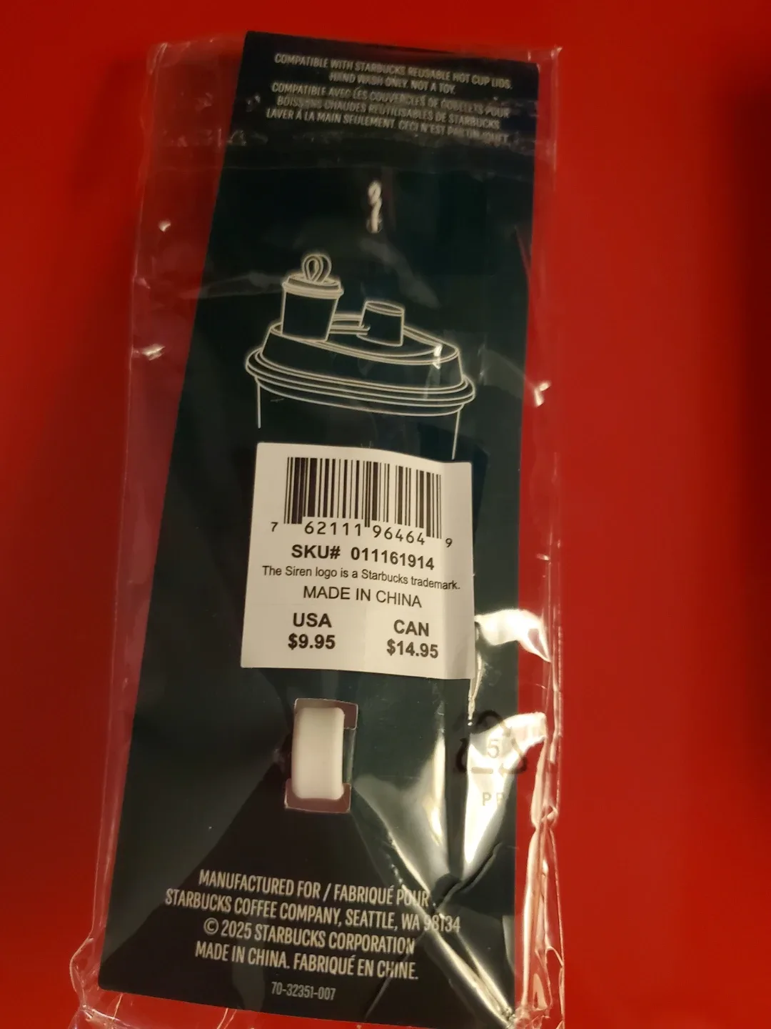 Starbucks Reusable Hot Cup Lid Stopper & Cold Cup Keychain image indicator(4)