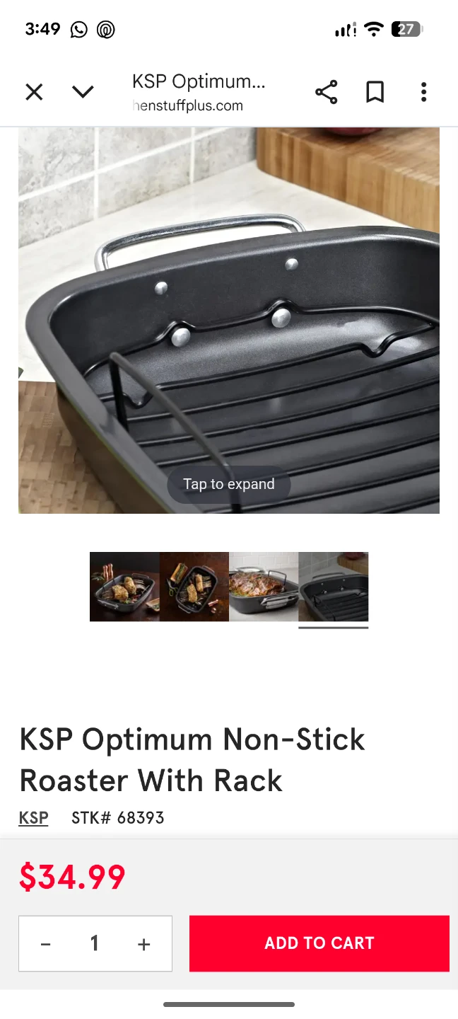 Kitchen Stuff Optimum Non-Stick Roaster with Rack - New - photo 4