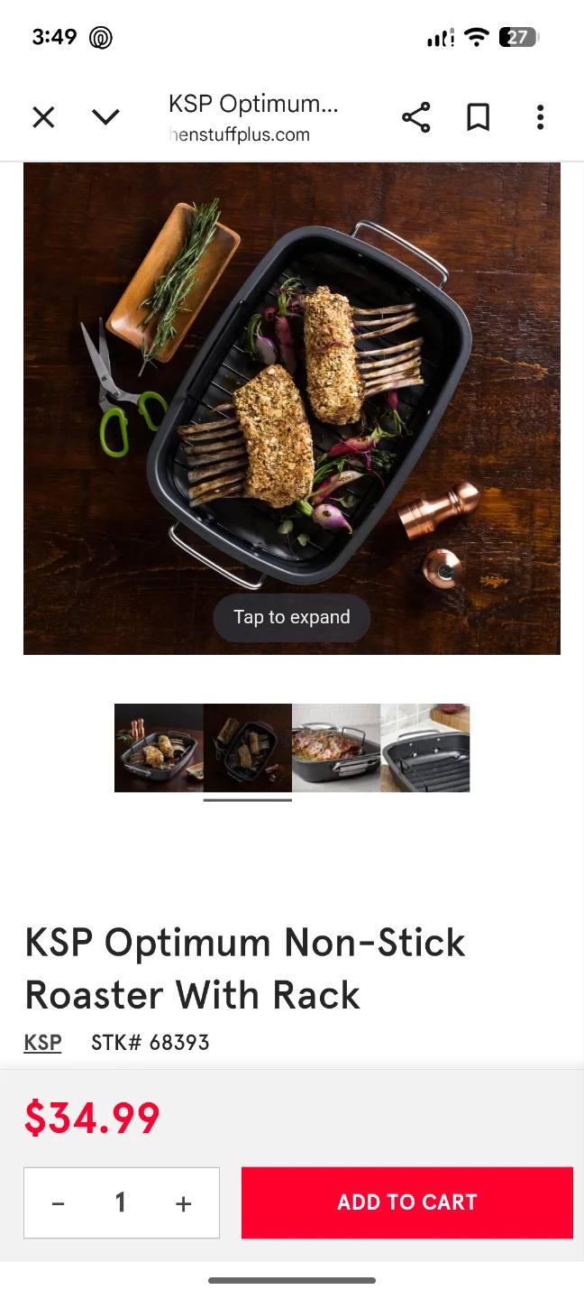 Kitchen Stuff Optimum Non-Stick Roaster with Rack - New - photo 5