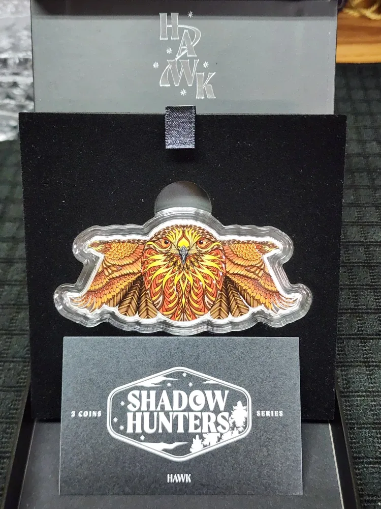 PAMP Shadow Hunters Hawk 3oz Silver Coin image indicator(2)